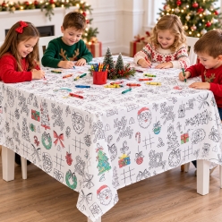 *Christmas Colour-In 84 inch Table Cover